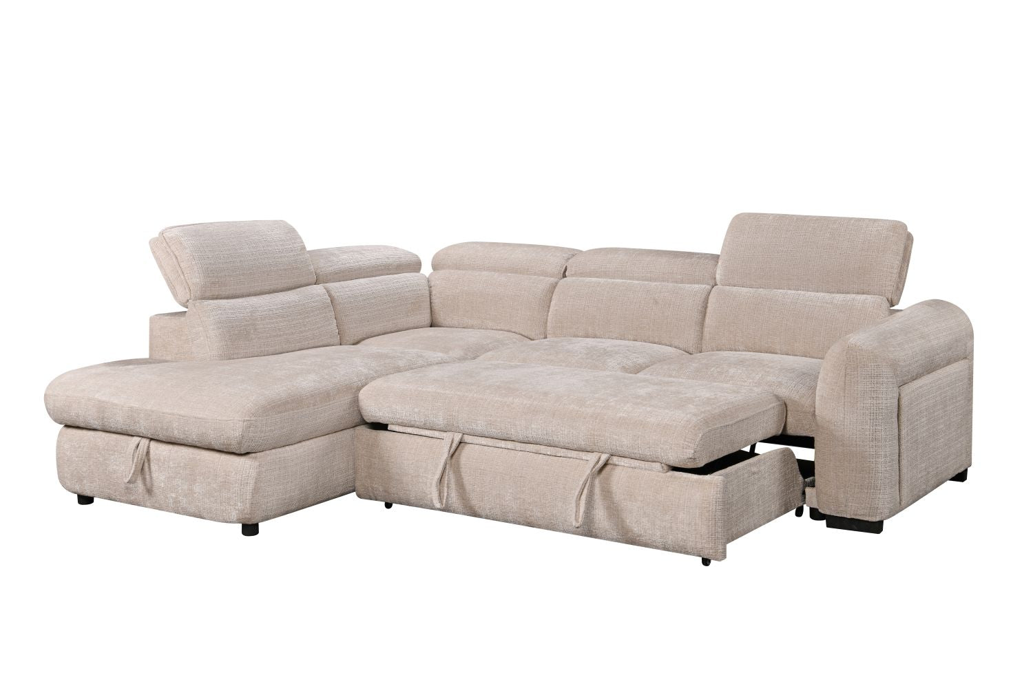 Elarve Pull-Out Sleeper Sectional with Storage Chaise