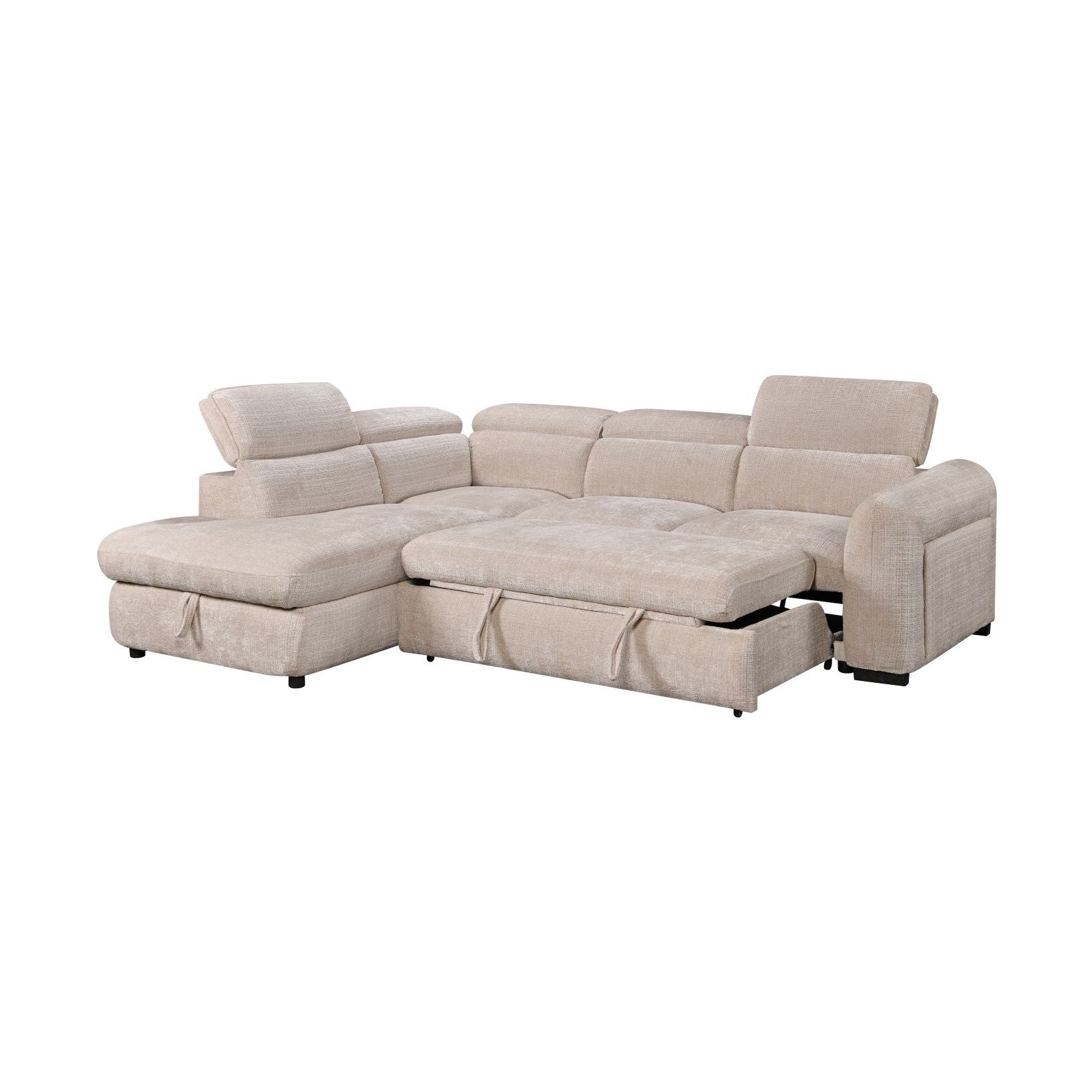 Elarve Pull-Out Sleeper Sectional with Storage Chaise