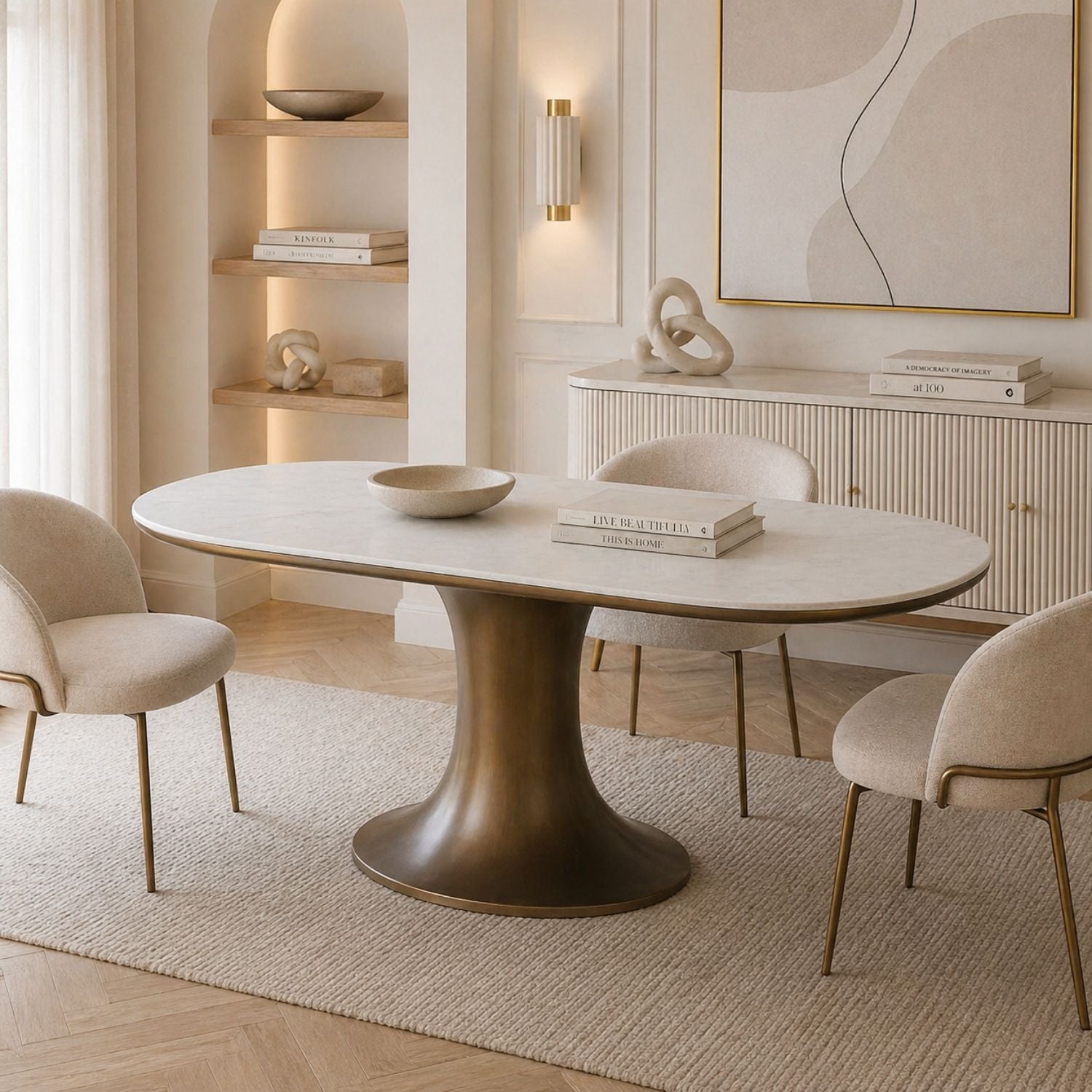 Daphne Dining Table with Crystal Stone Top