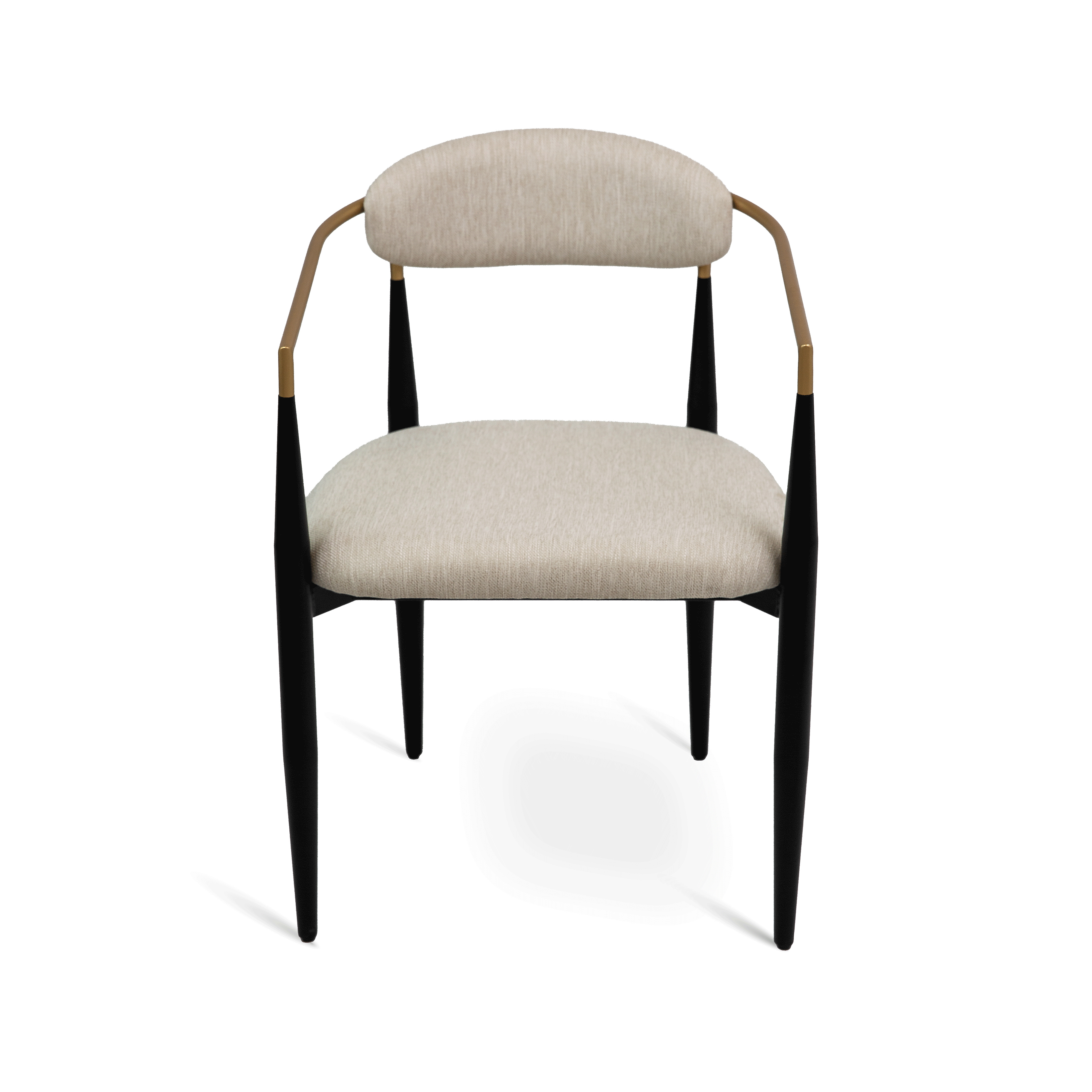 Pilla Dining Chair - Gold Arms - Beige