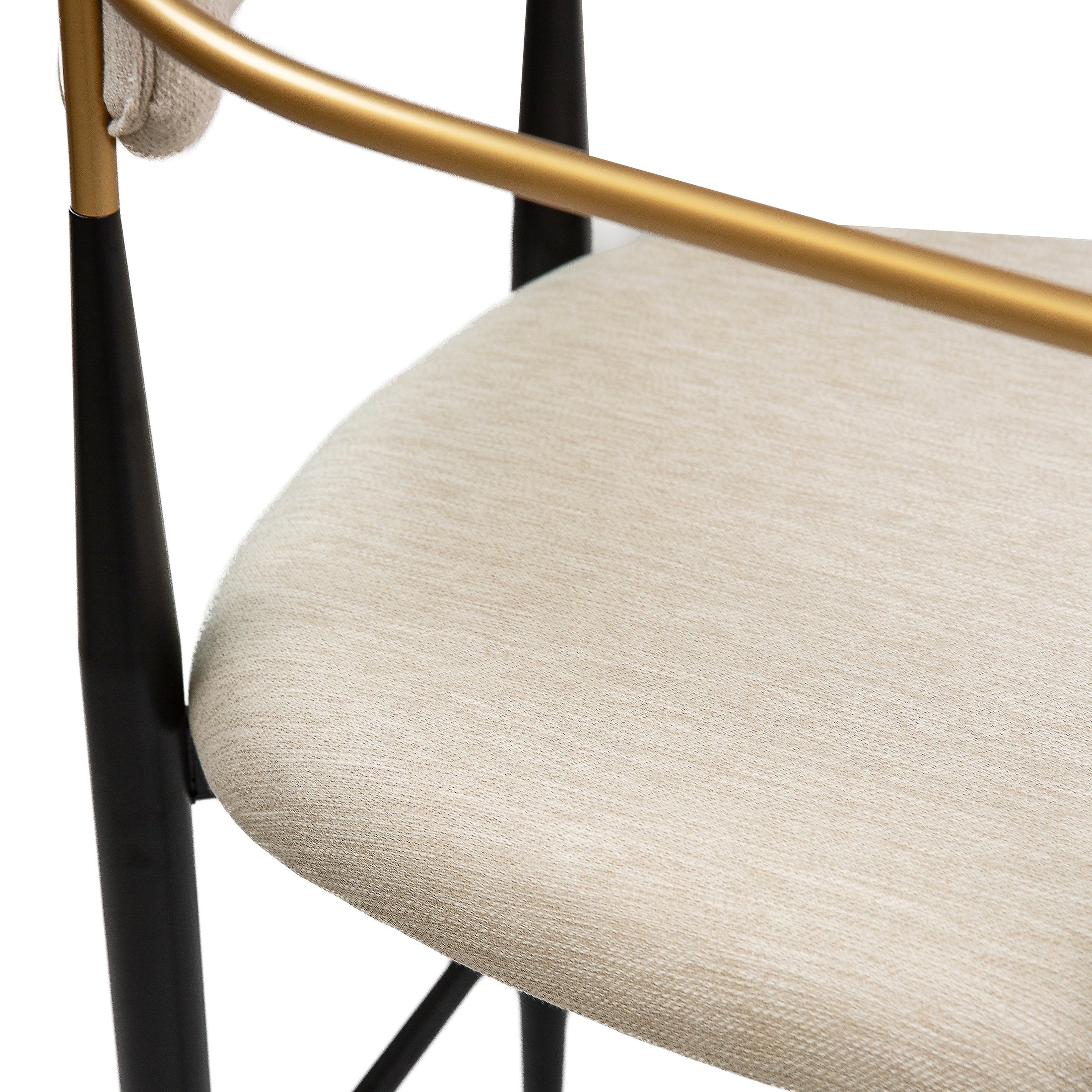 Pilla Dining Chair - Gold Arms - Beige