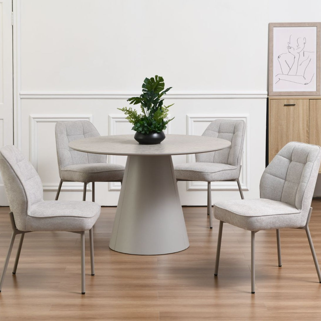 Alexios Round Matt Finish Dining Table