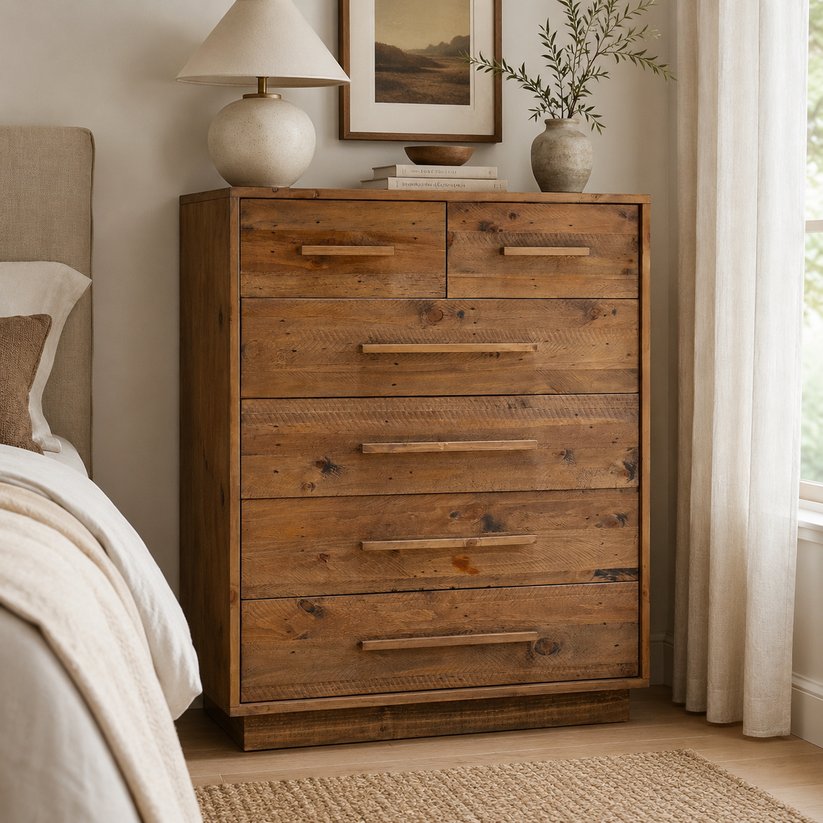 Dovian 6 Drawer Chest - Dark Driftwood