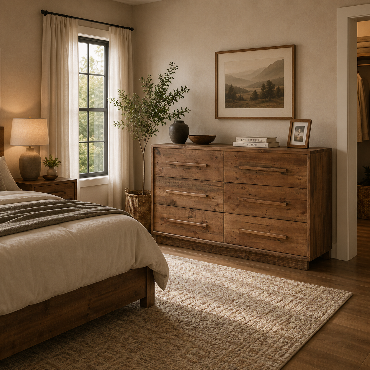 Dovian 6 Drawer Dresser - Dark Driftwood