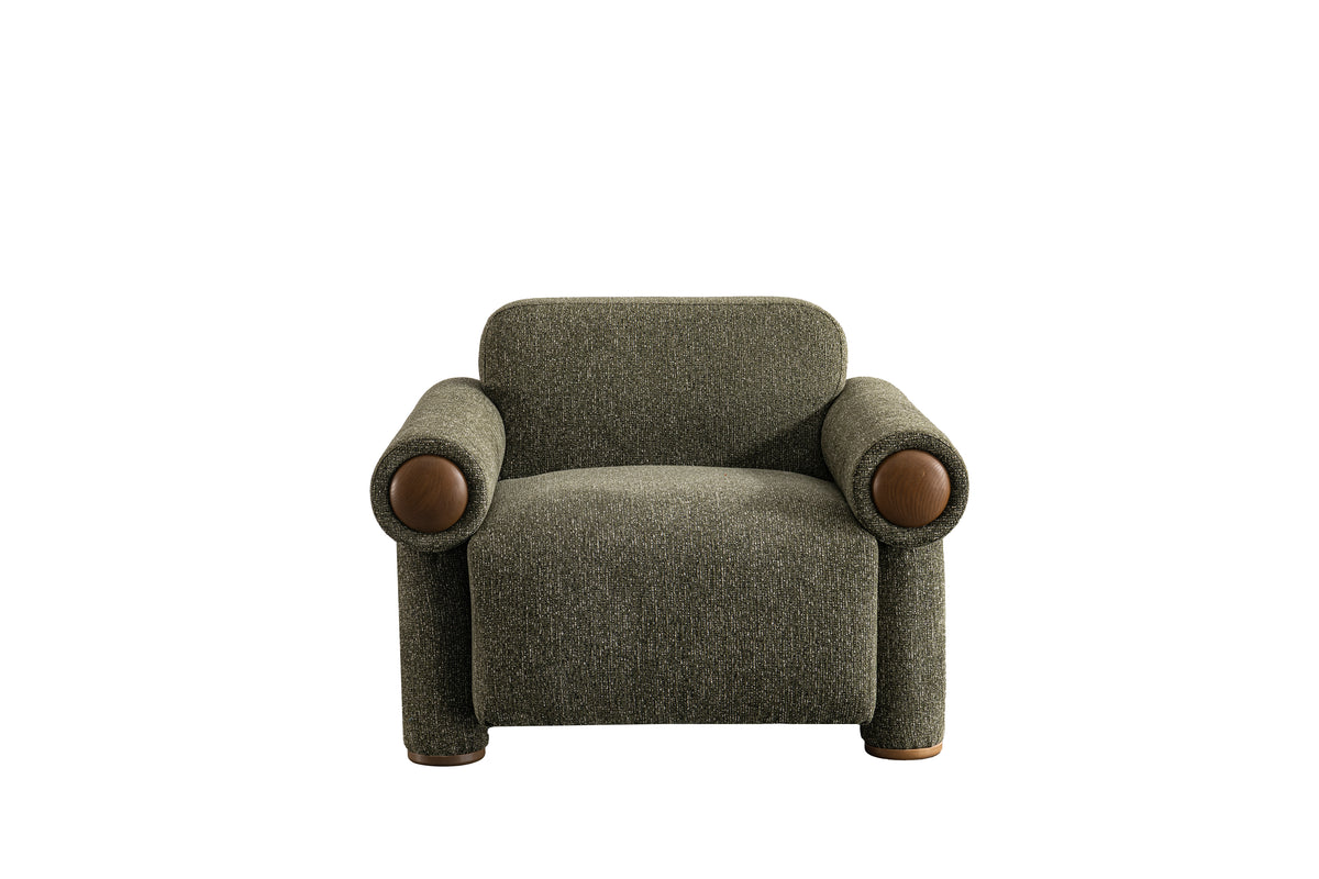 Ronan Upholstered Accent Chair – Deep Olive Green
