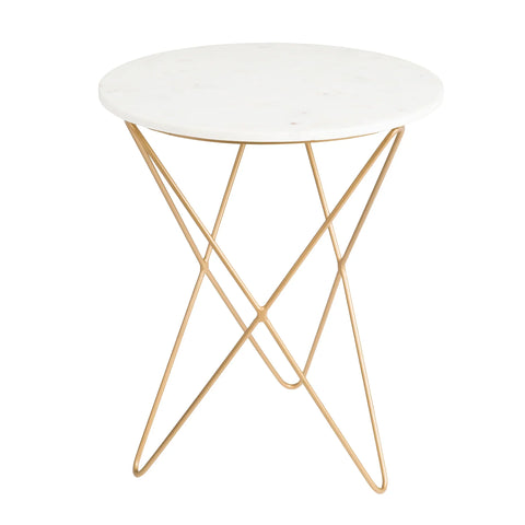 Earth Wind & Fire Marble Side Table - White