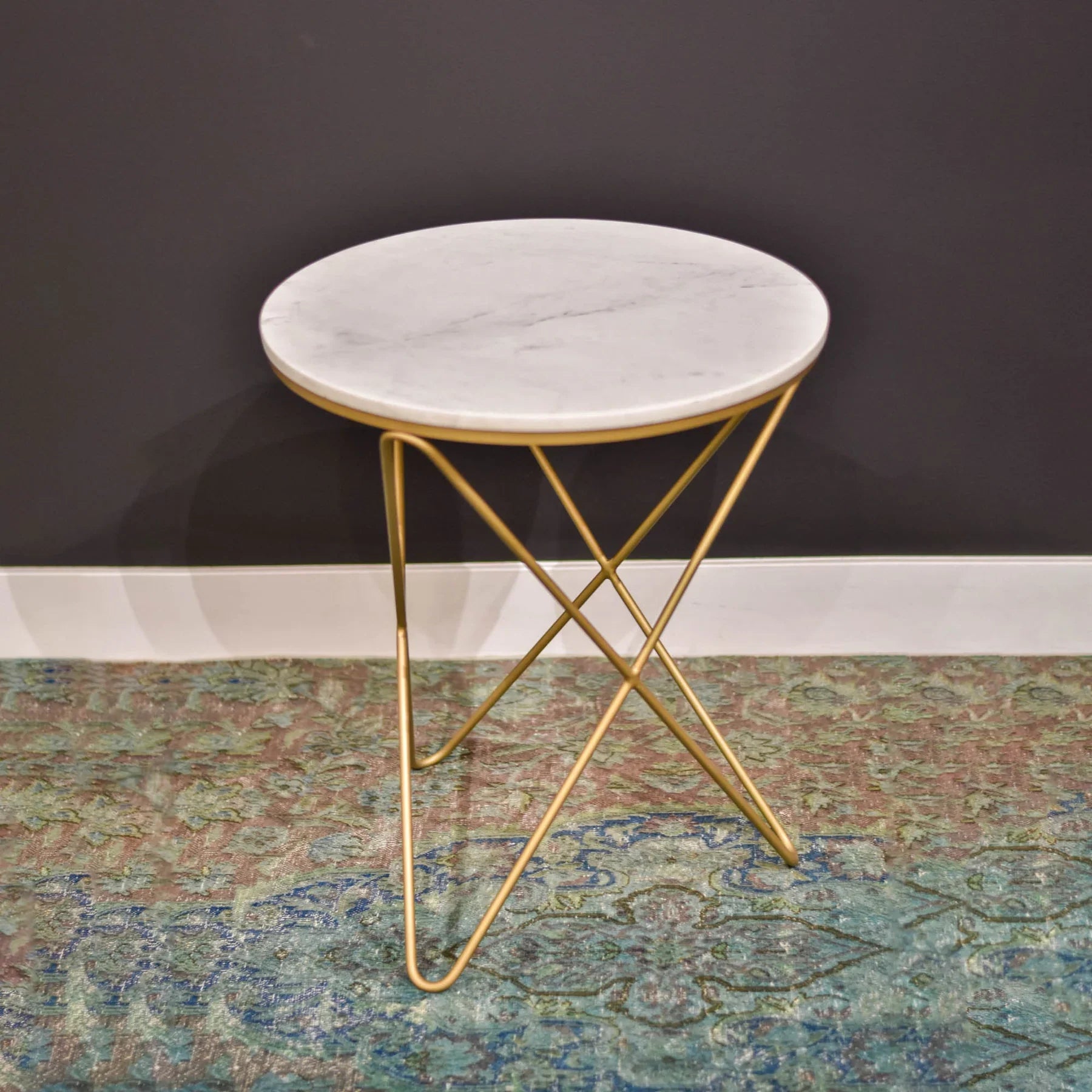 Grainhouse Wind & Fire Marble Side Table - White