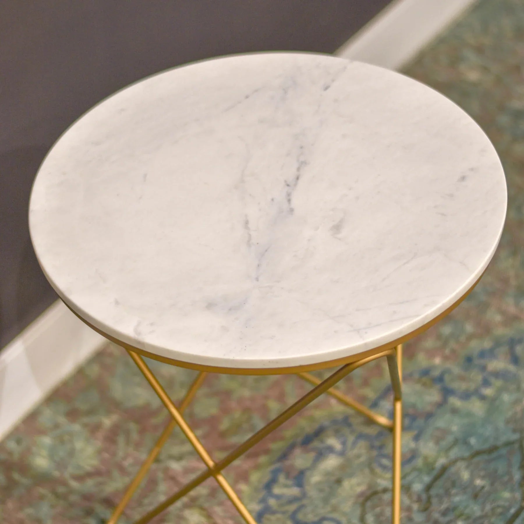 Grainhouse Wind & Fire Marble Side Table - White