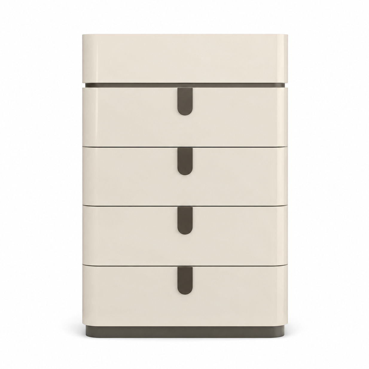 Elara Modern Chest – Beige High Gloss