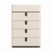 Elara Modern Chest – Beige High Gloss