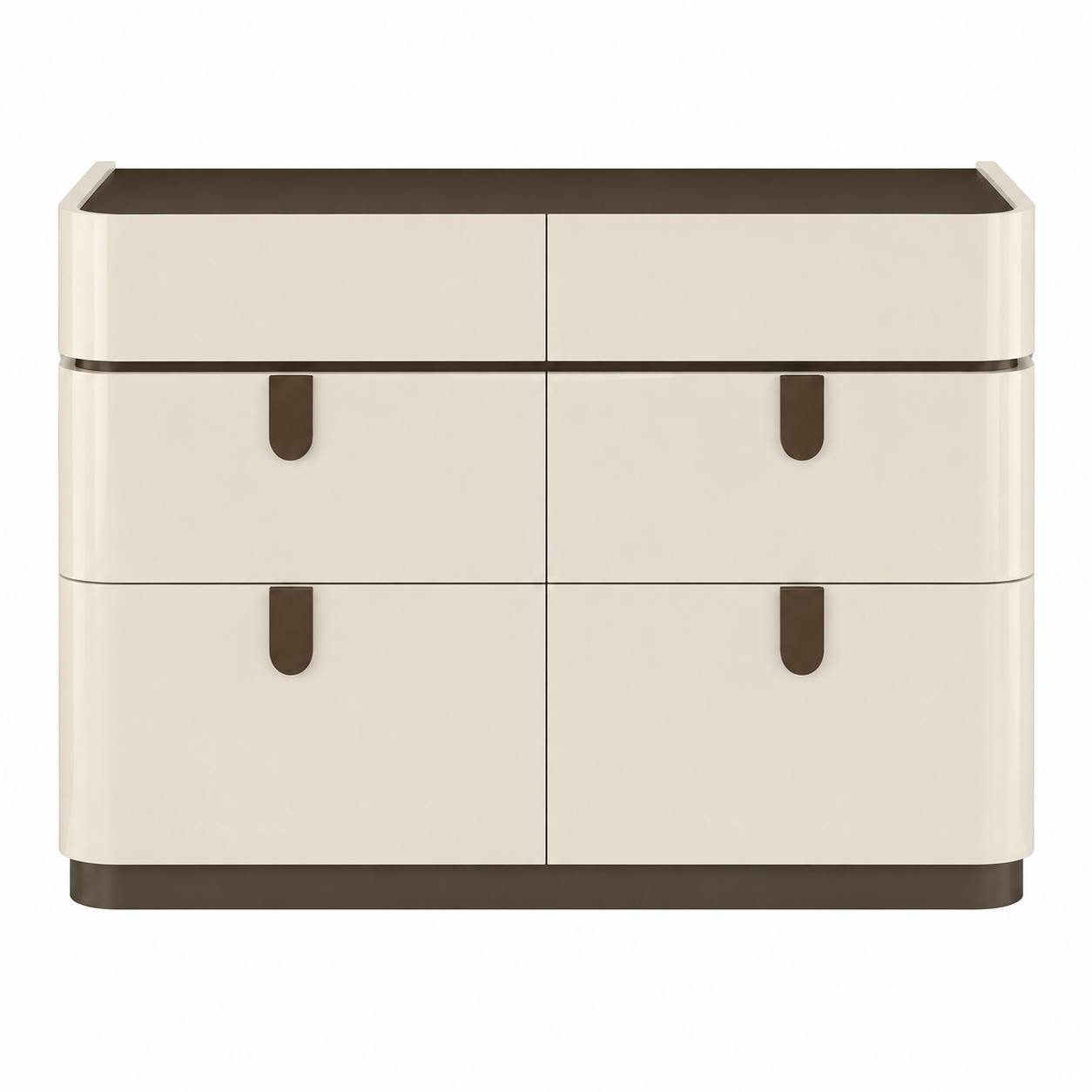 Elara Modern Dresser – Beige High Gloss