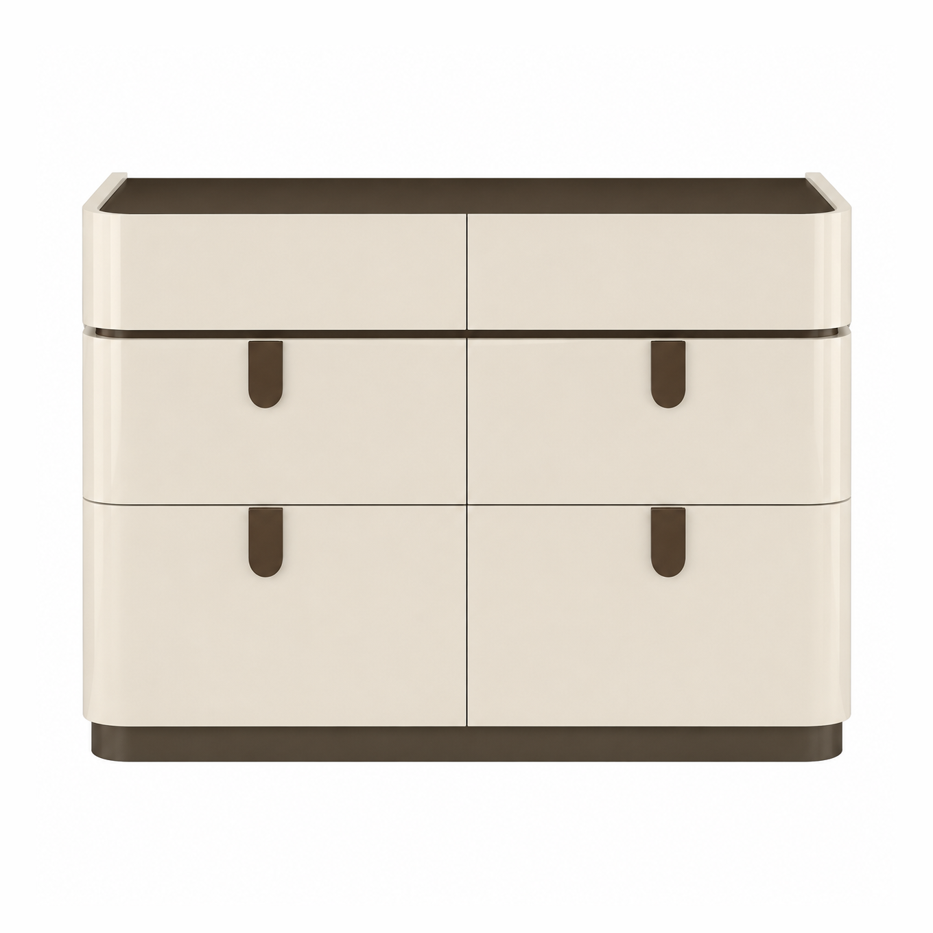 Elara Modern Dresser – Beige High Gloss