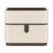 Elara Modern Nightstand – Beige High Gloss