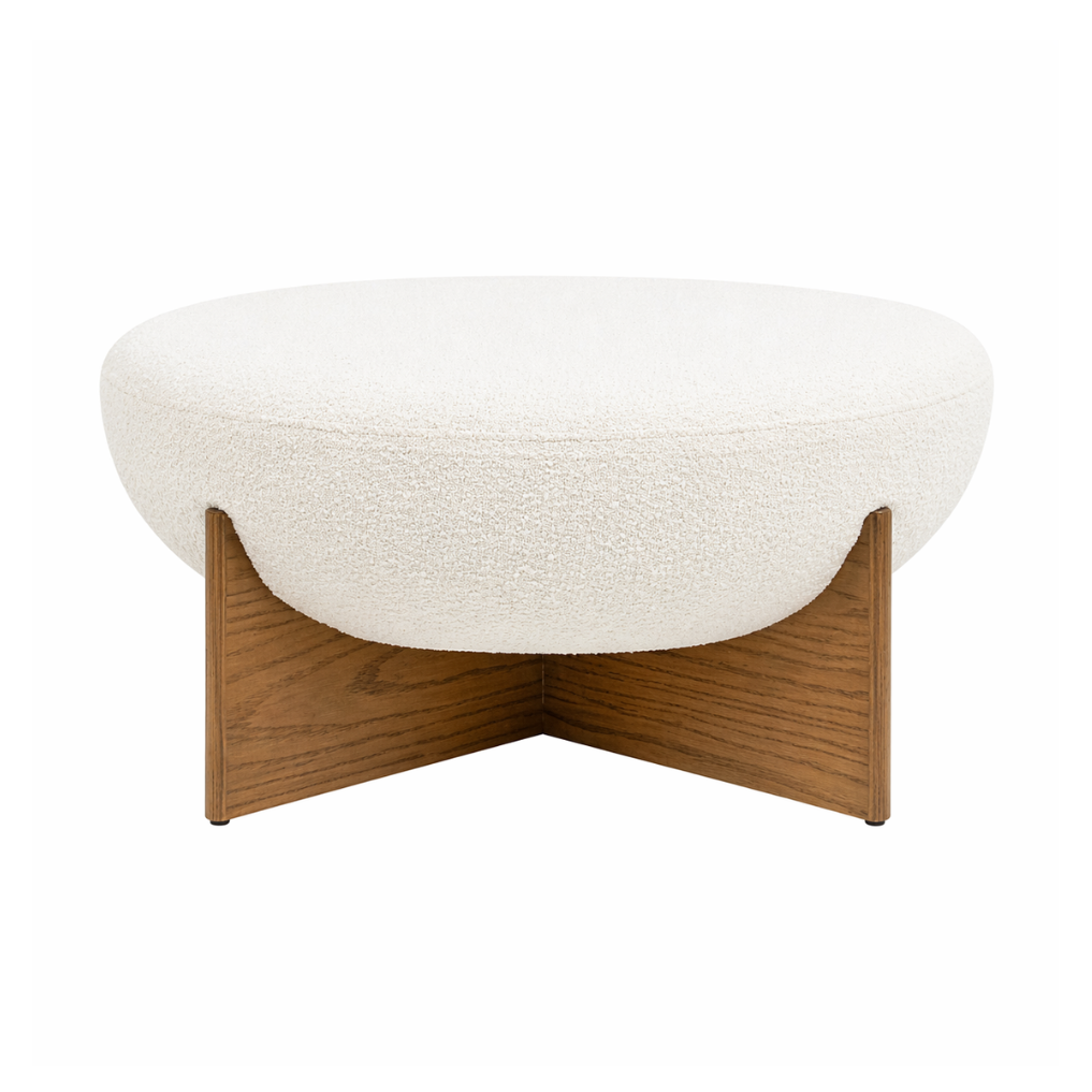 Elara Round Ottoman - Boucle