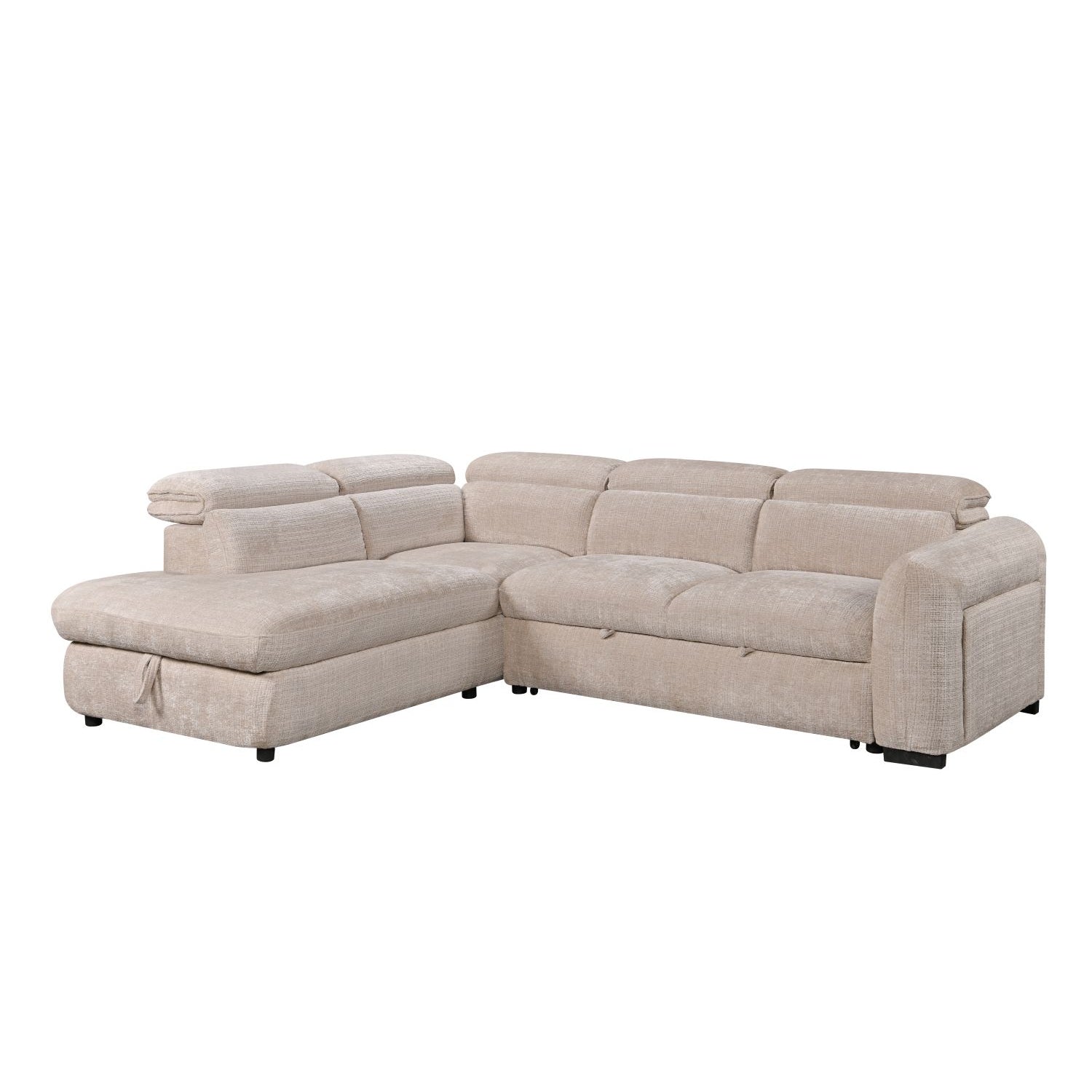 Elarve Pull-Out Sleeper Sectional with Storage Chaise