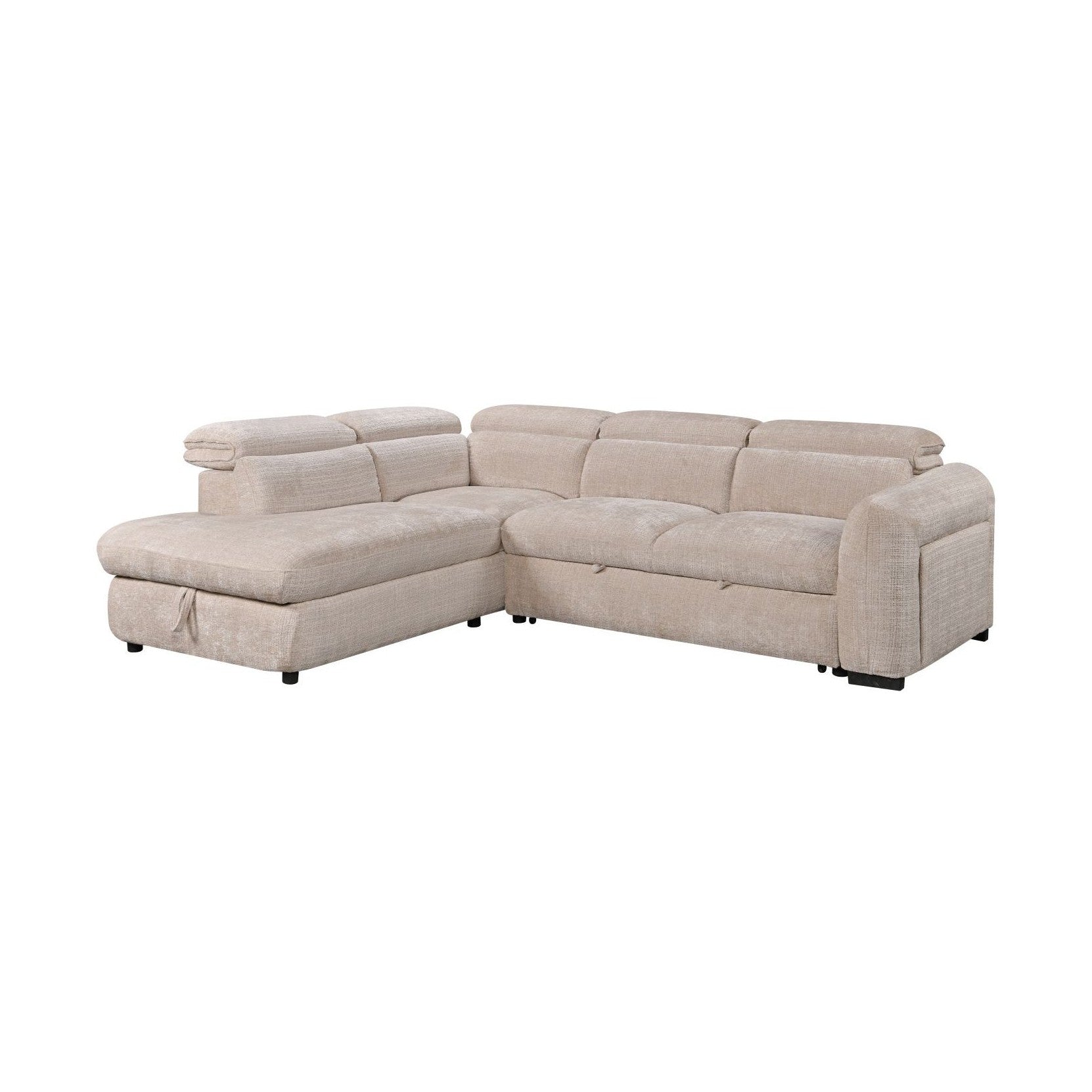 Elarve Pull-Out Sleeper Sectional with Storage Chaise