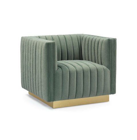 Elba Mid Century Chair - Premium Velvet Green