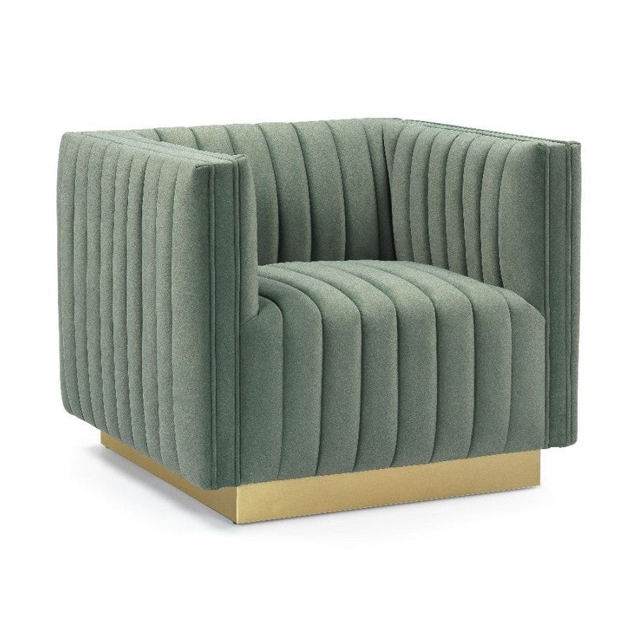 Elba Mid Century Chair - Premium Velvet Green