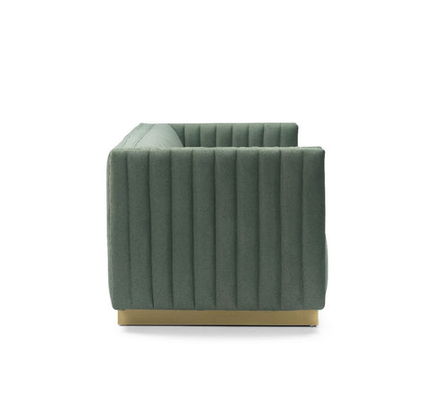 Elba Mid Century Loveseat - Premium Velvet Green