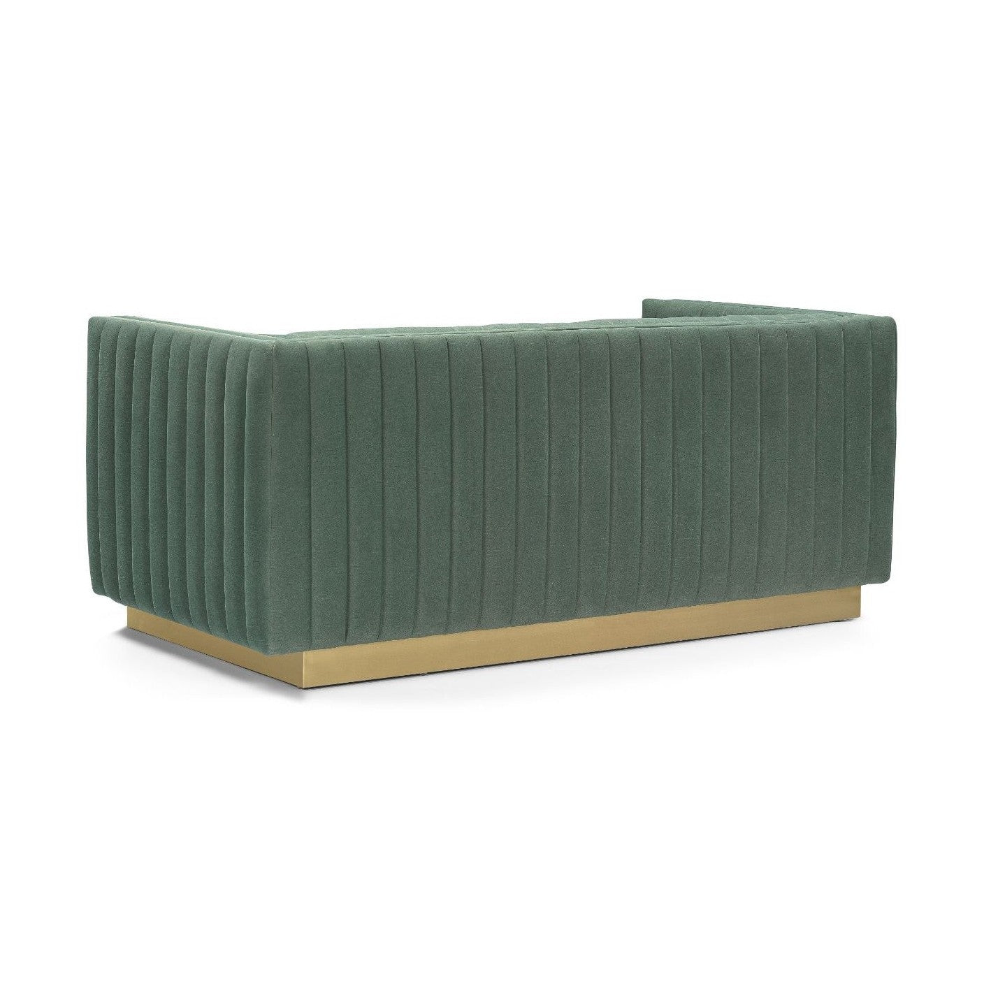 Elba Mid Century Loveseat - Premium Velvet Green