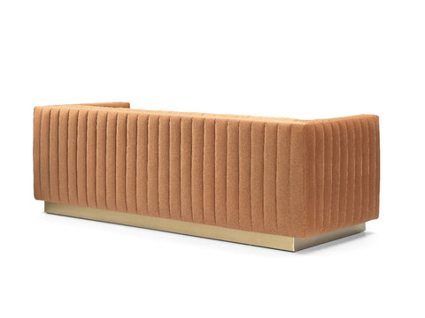 Elba Mid Century Retro Modern Sofa - Premium Velvet Walnut