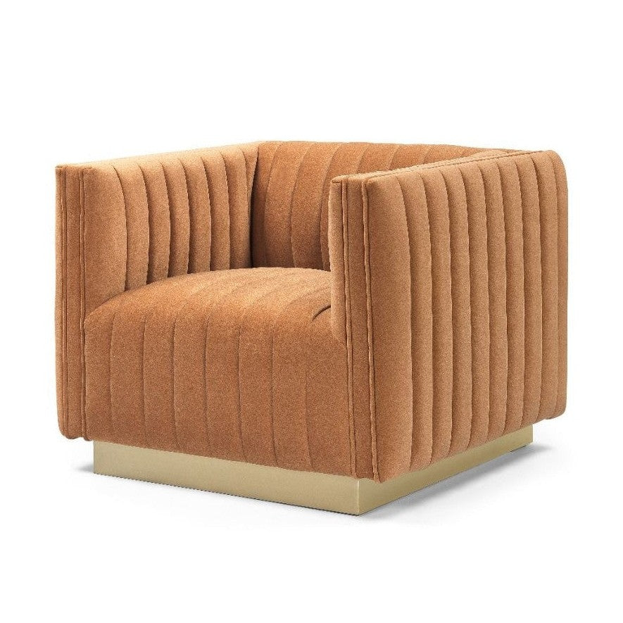 Elba Mid Century Chair - Premium Velvet Walnut