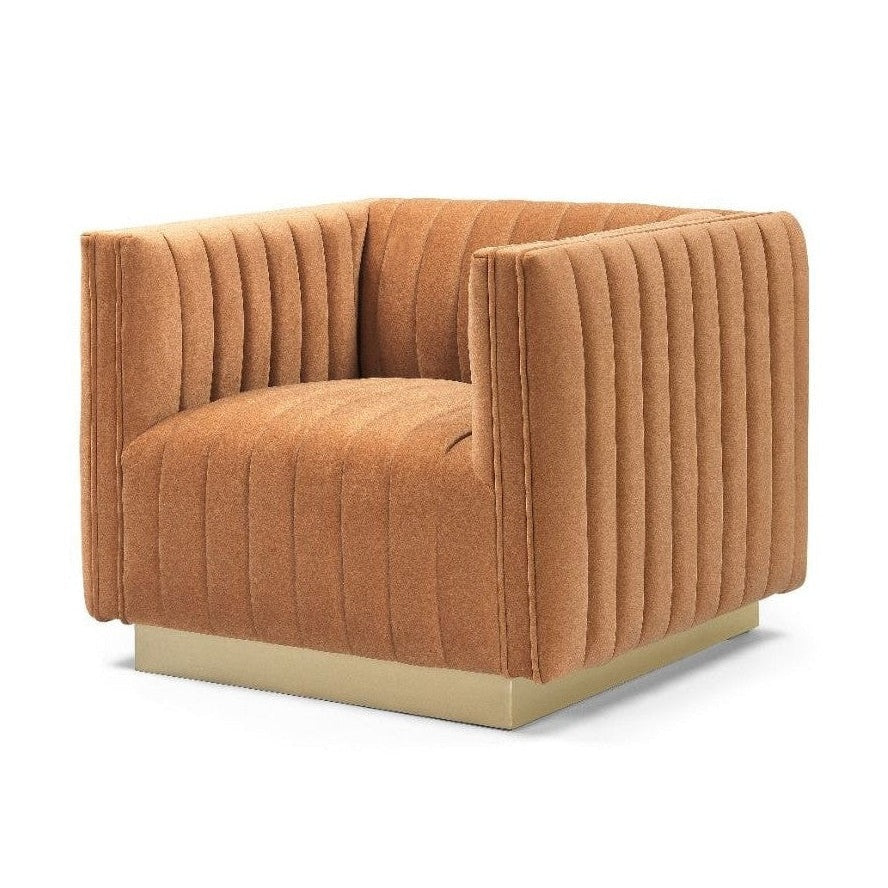 Elba Mid Century Chair - Premium Velvet Walnut - Skyview Edmonton