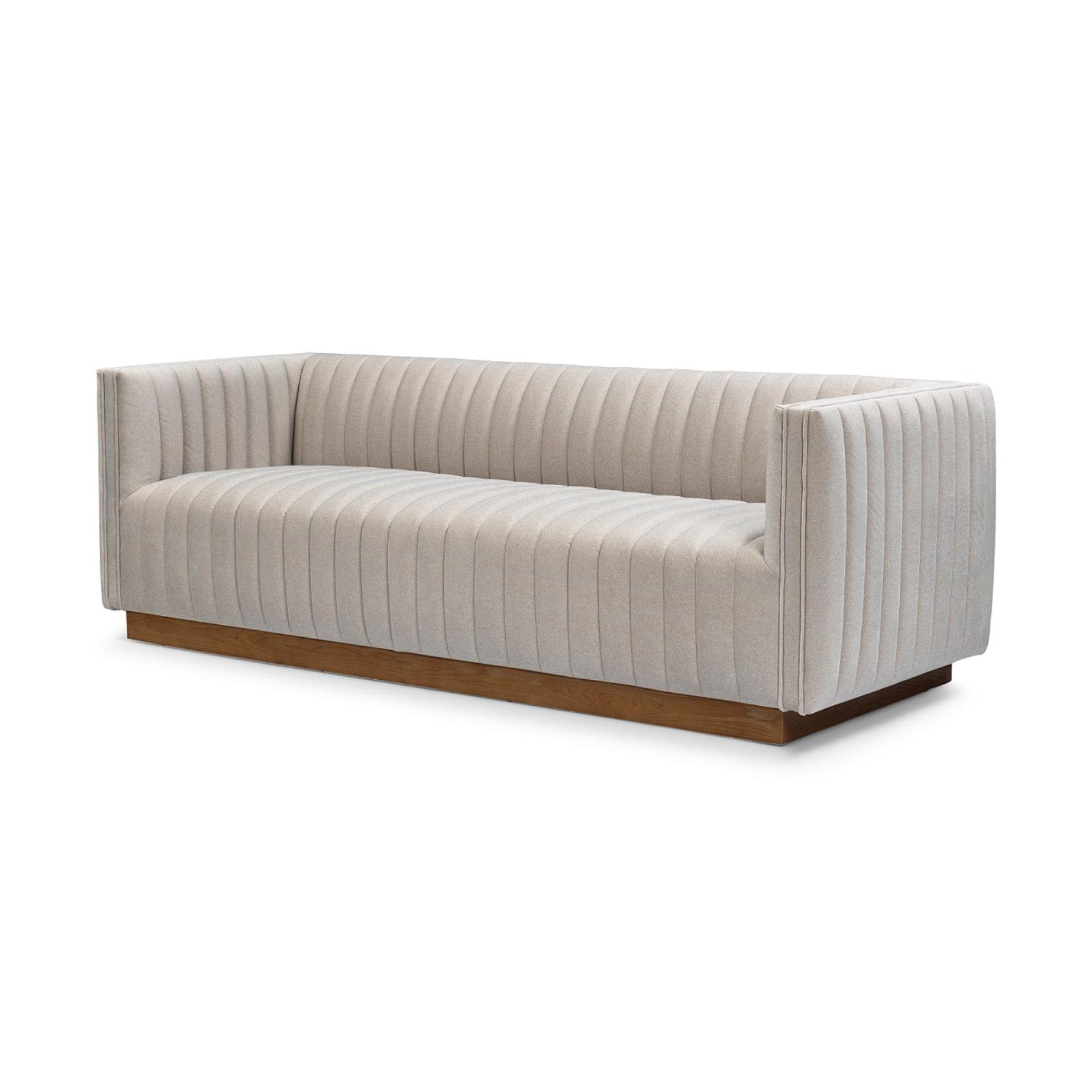 Elba Premium Velvet Sofa w/Wooden Bas - Mocha Mist