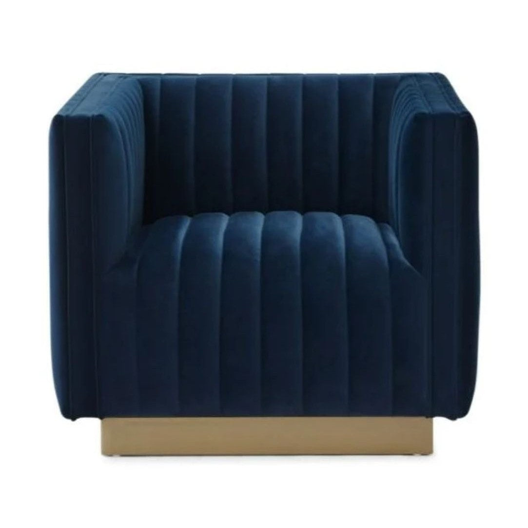 Elba Mid Century Chair - Velvet Blue