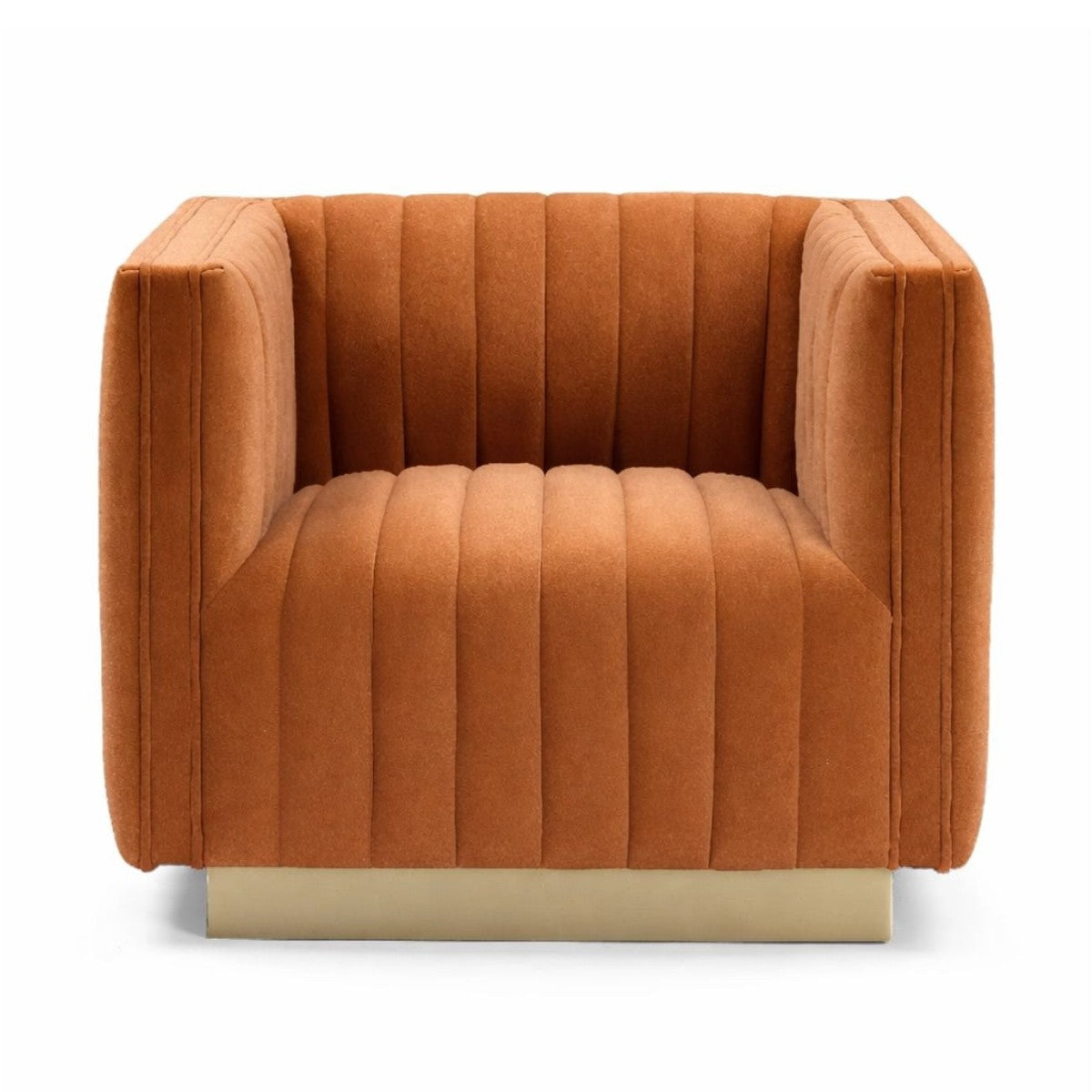 Elba Mid Century Chair - Premium Velvet Walnut