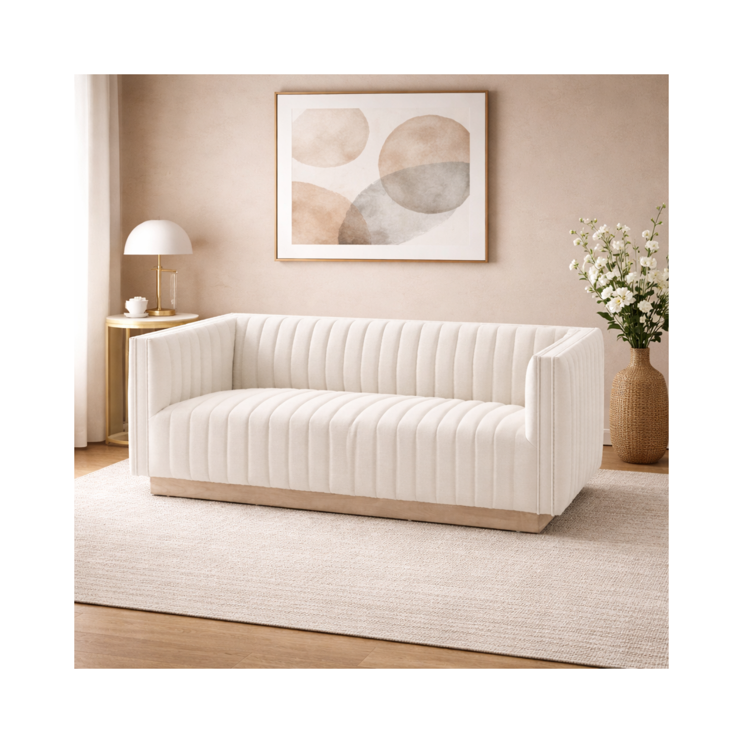 Elba Mid Century Loveseat - Tuscany Cream