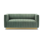 Elba Mid Century Loveseat - Premium Velvet Green