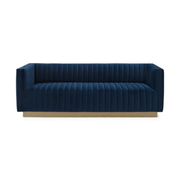 Elba Mid Century Retro Modern Sofa - Velvet Blue