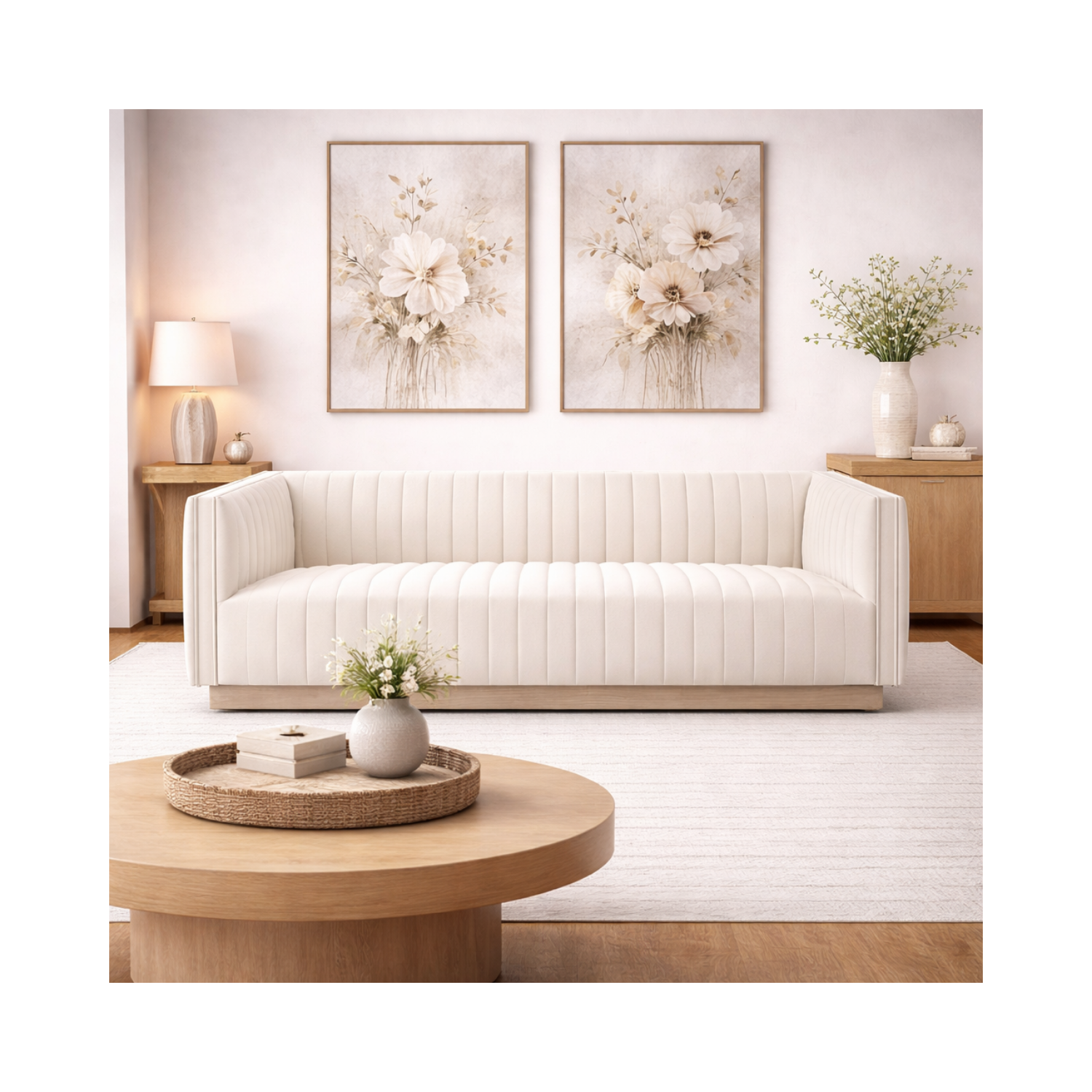Elba Mid Century Sofa - Tuscany Cream