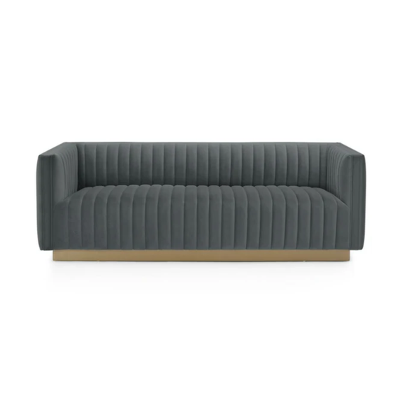 Elba Mid Century Sofa - Velvet Grey
