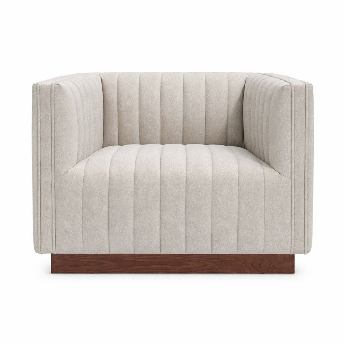 Elba Premium Velvet Chair w/Wooden Base - Mocha Mist