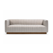 Elba Premium Velvet Sofa w/Wooden Bas - Mocha Mist