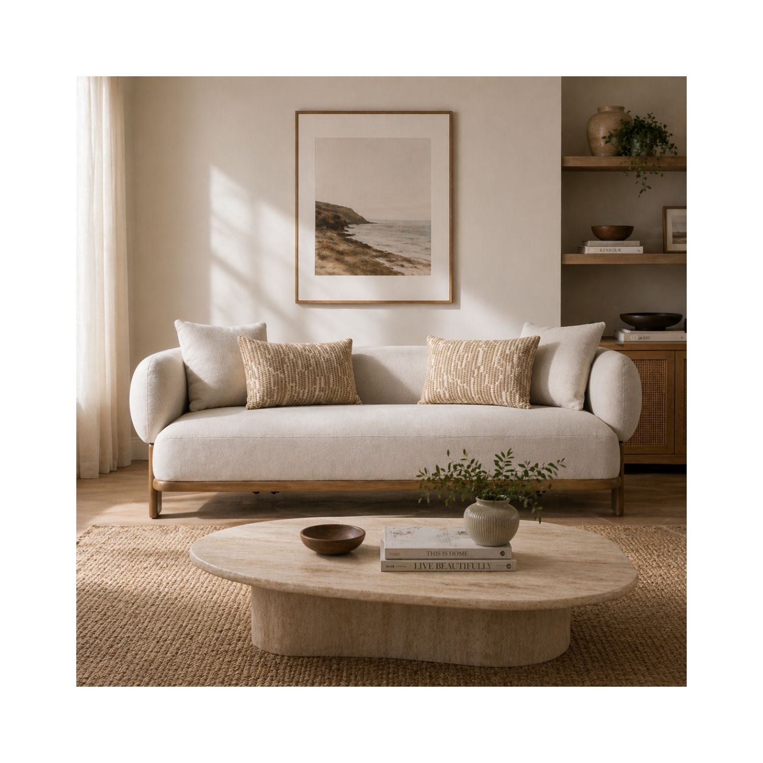 Eliska 3-Seater Sofa with 4 Toss Pillows