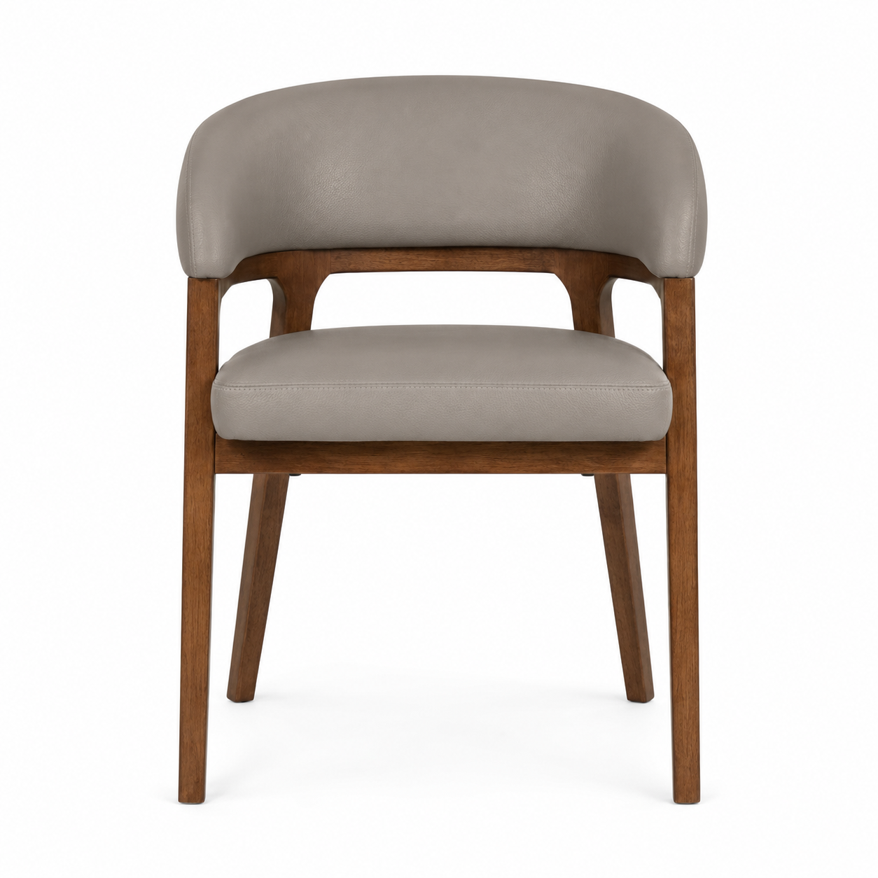 Ella Faux Leather Dining Chair with Walnut Wood Legs – Clay