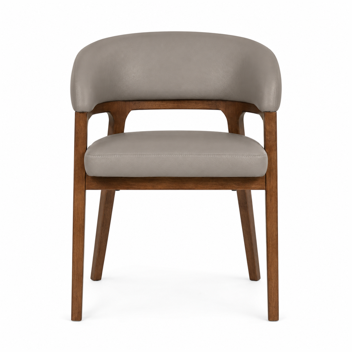 Ella Faux Leather Dining Chair with Walnut Wood Legs – Clay