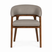 Ella Faux Leather Dining Chair with Walnut Wood Legs – Clay