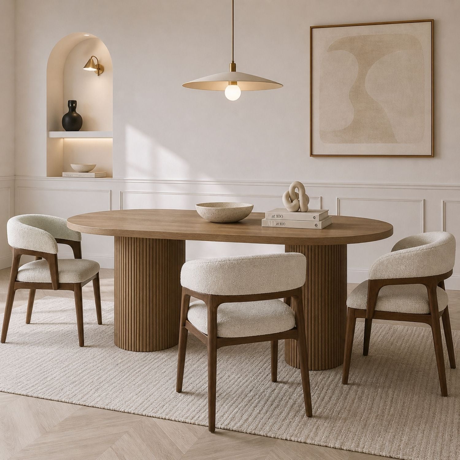 Ella Dining Chair - Beige Velvet