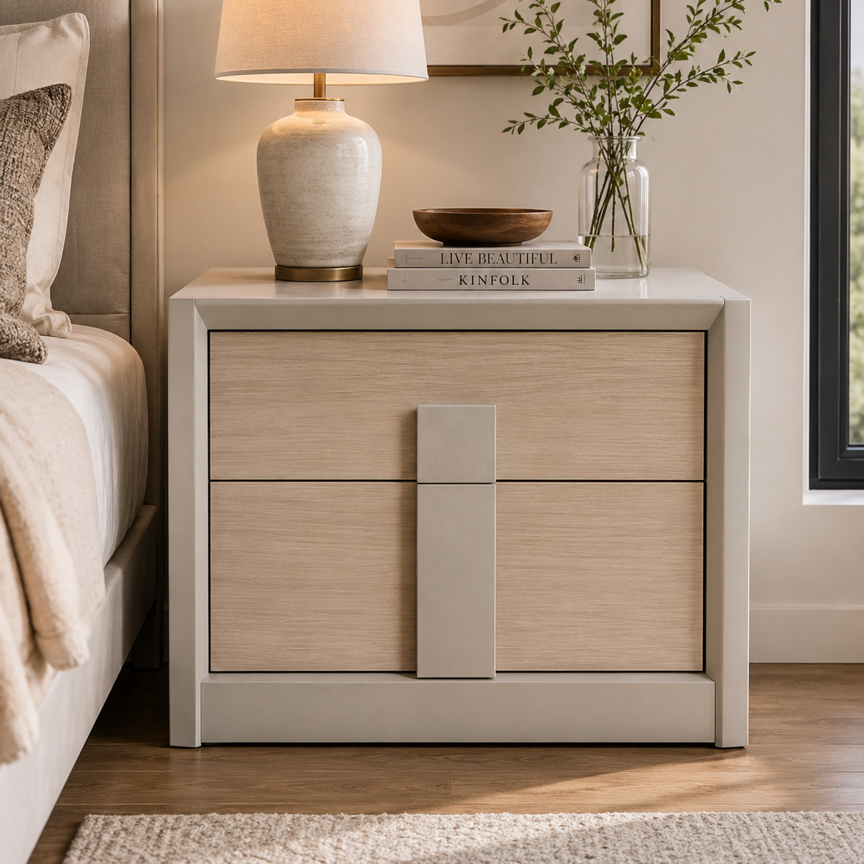 Elvira Two Drawer Nightstand