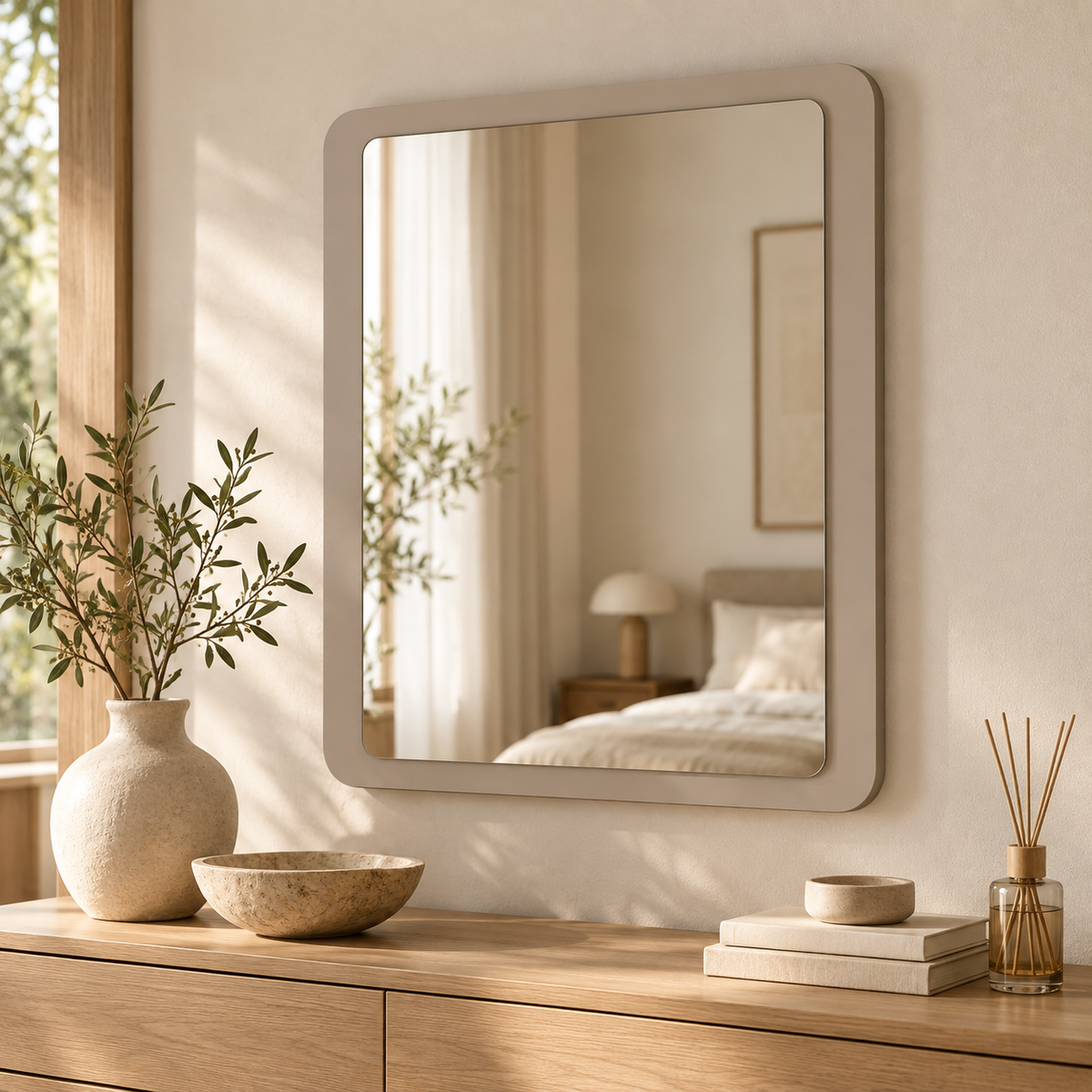 Elvona Modern Bedroom Mirror – Flannel Grey