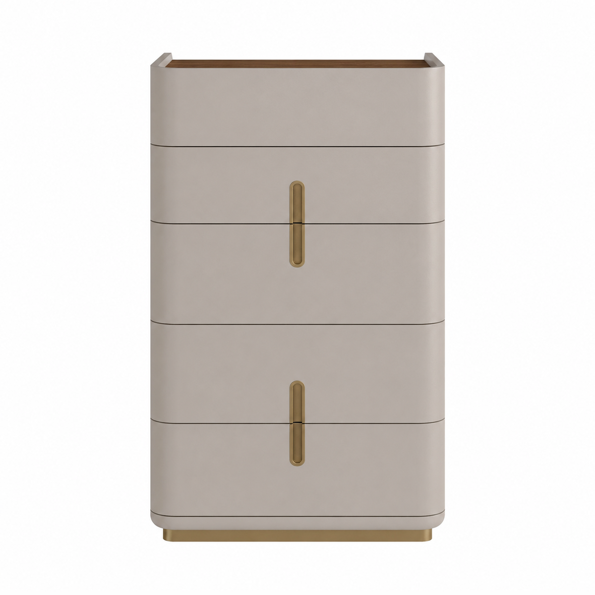 Elvona Modern Chest – Flannel Grey & Walnut