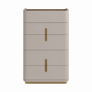Elvona Modern Chest – Flannel Grey & Walnut
