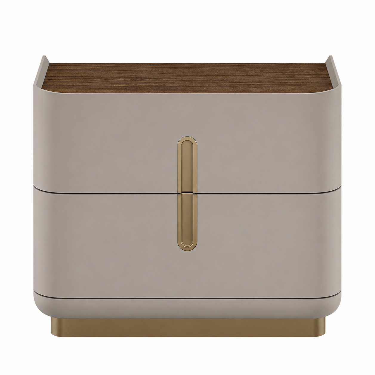 Elvona Modern Nightstand – Flannel Grey & Walnut