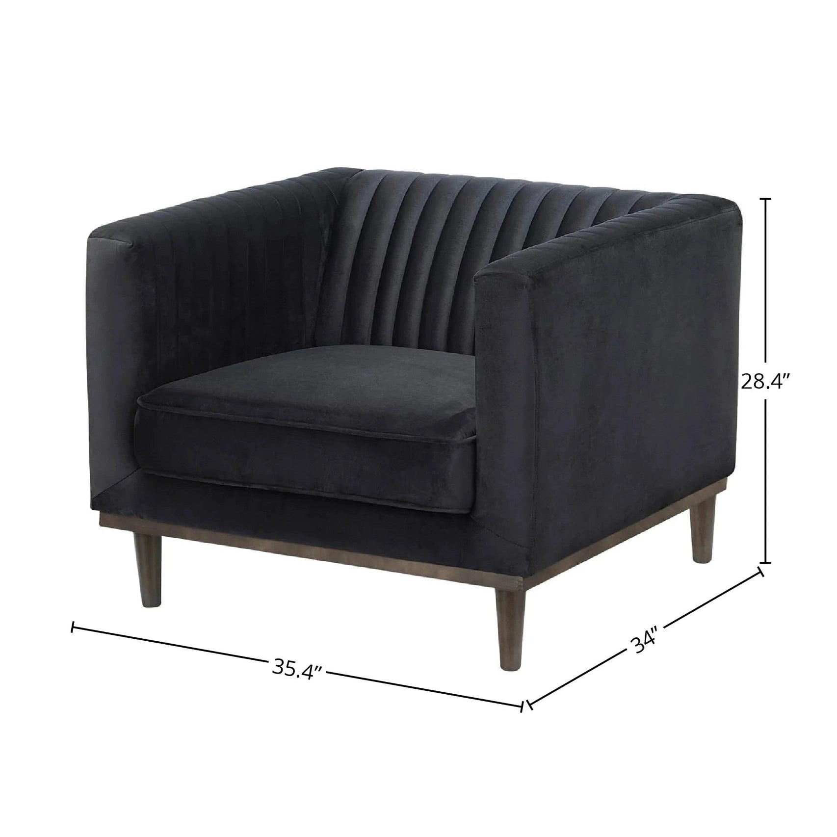 Sage Club Chair - Black Velvet