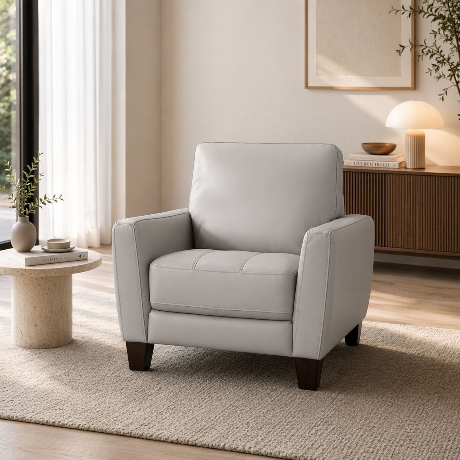 Faustina Leather Accent Chair