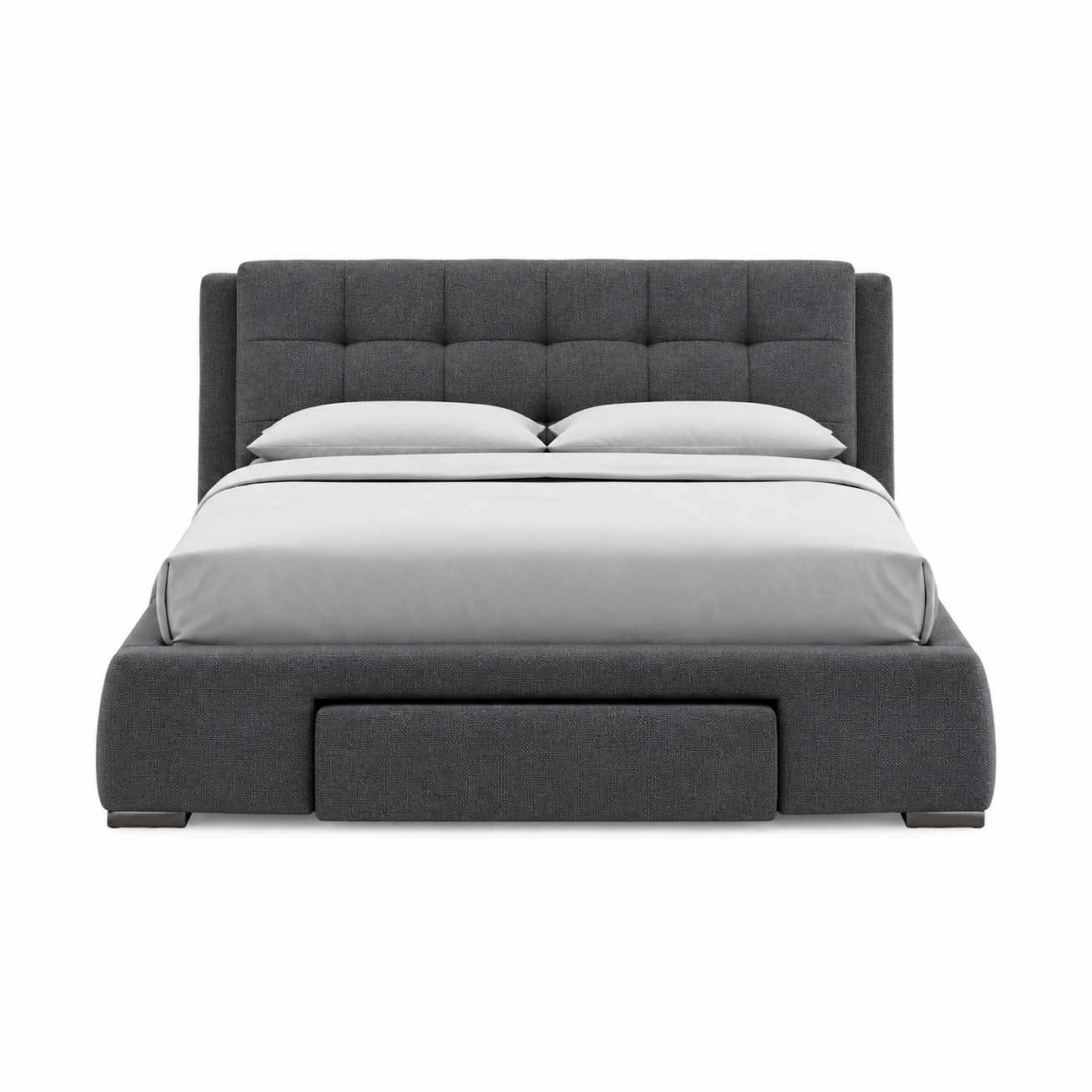 Fenbrook Transitional Grey Bed With Storage Drawers Queen Only